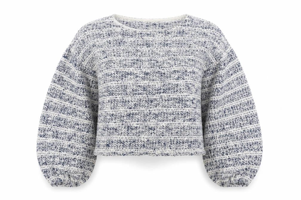 Front view of New Look women’s blue jumper, size M