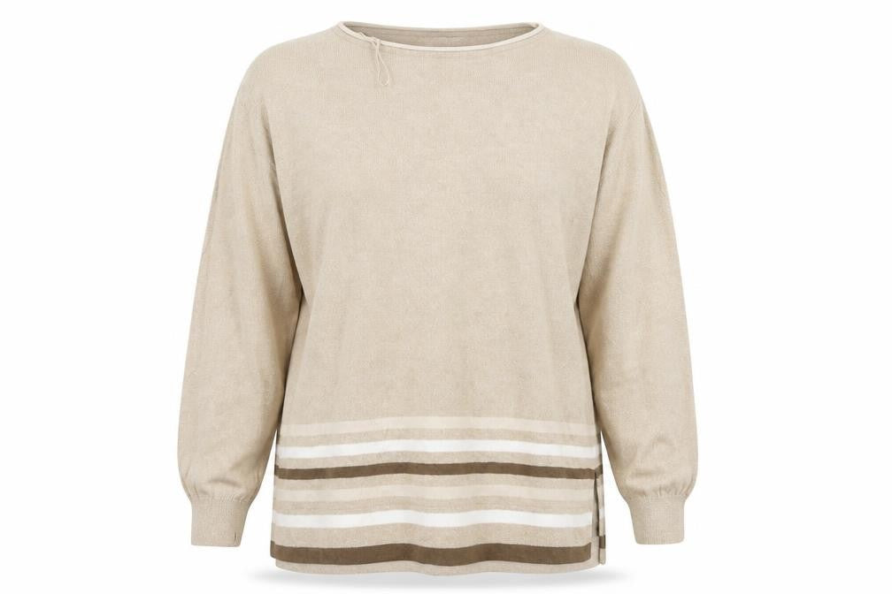 Front view of Principles women’s beige knit jumper, size UK 14