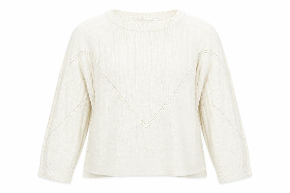 Front view of Only women’s beige knit jumper, size M