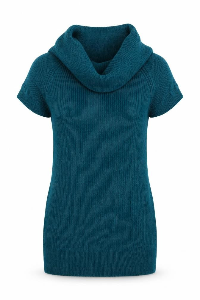 Front view of H&M women’s green jumper, size UK 10