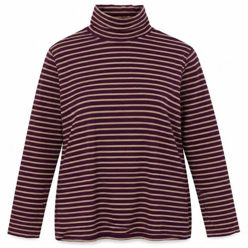 Anista  Womens Purple Striped  Henley Jumper Size 20