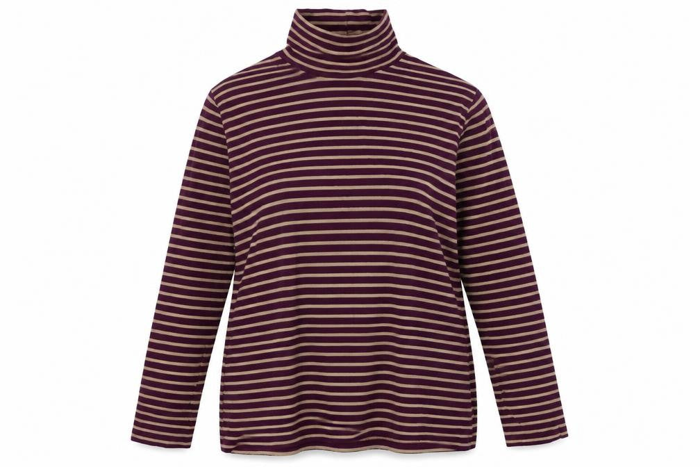 Anista  Womens Purple Striped  Henley Jumper Size 20