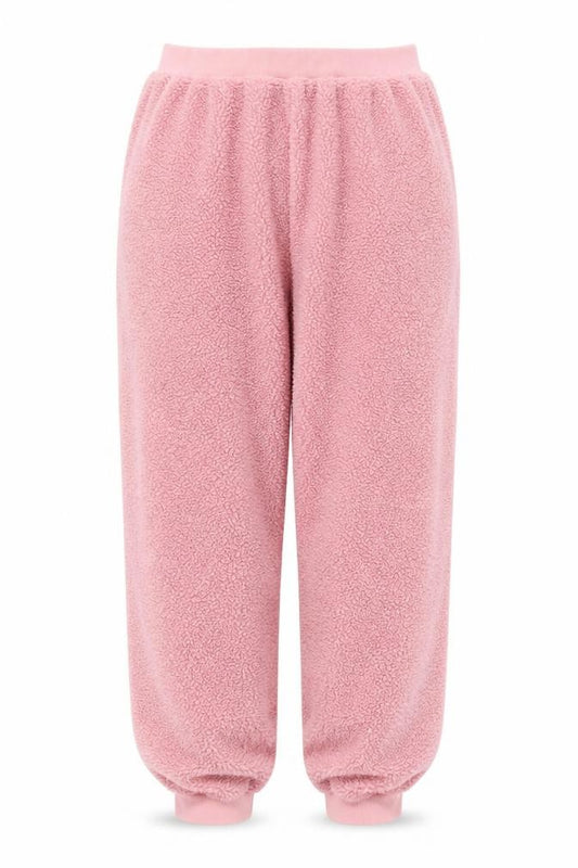 Front view of ASOS women’s pink sweatpants, size UK 14, 24-inch leg