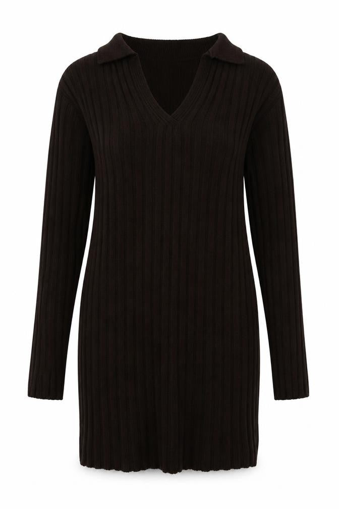 Front view of Boohoo women’s brown a-line, size UK 10