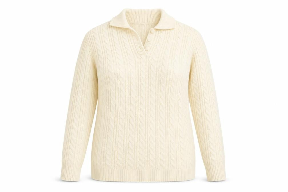 Front view of PRETTYLITTLETHING women’s ivory jumper, size S