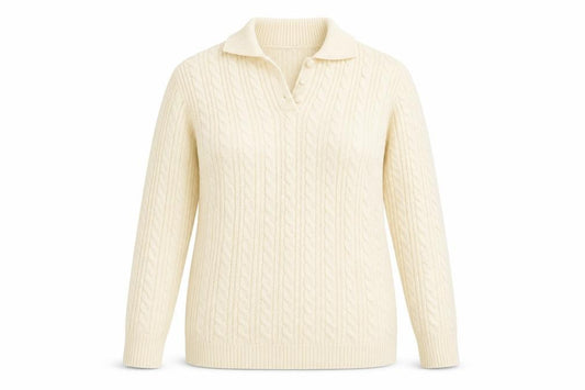 Front view of PRETTYLITTLETHING women’s ivory jumper, size S