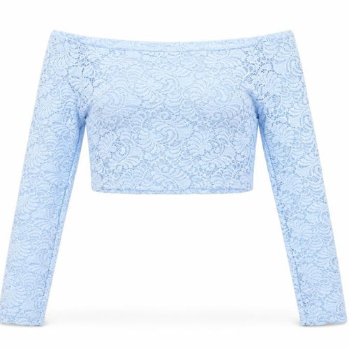 Preworn Womens Blue Floral  Cropped Blouse Size L