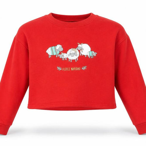 New Look Girls Red   Pullover Sweatshirt Size 9 Years  - sheep, christmas