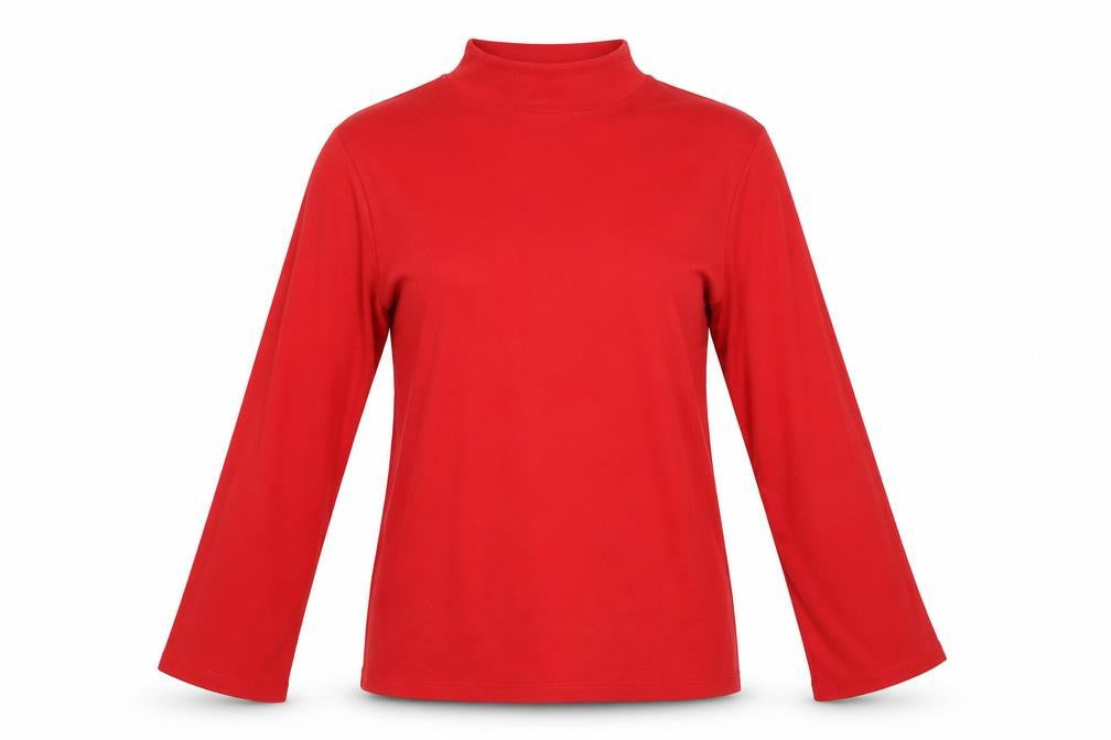 Front view of Villa Clothing women’s red jumper, size S