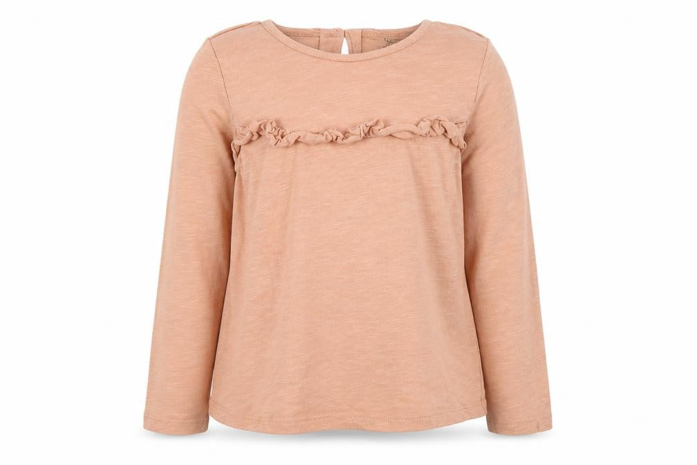 Front view of Next girls’ pink basic t-shirt, size 5-6, years