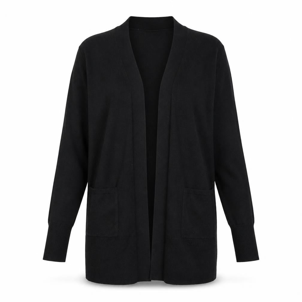 Front view of F&F women’s black full zip jumper, size UK 12