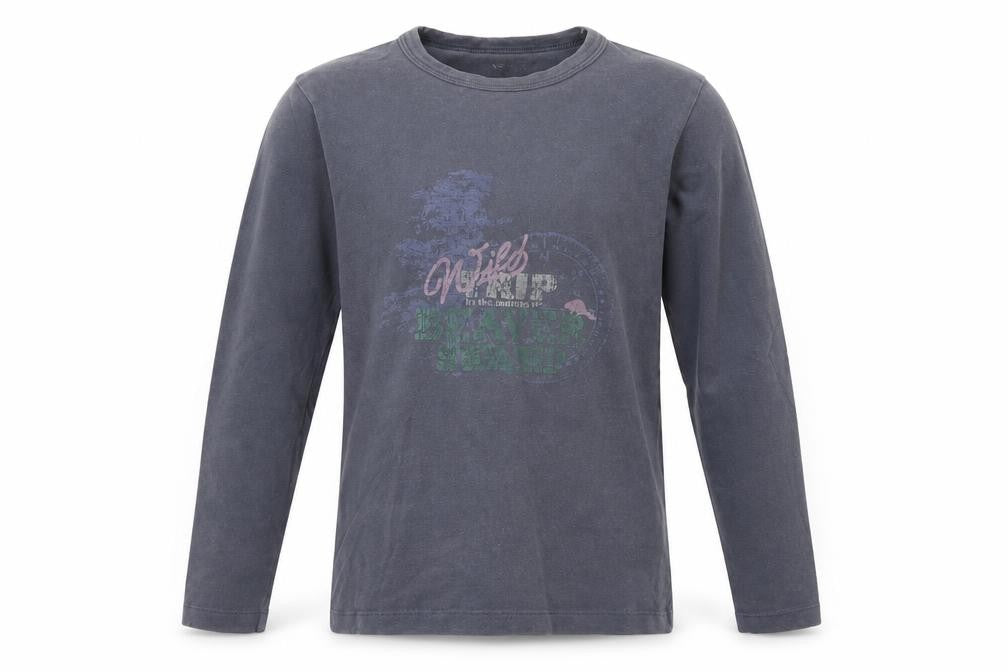 Front view of Preworn girls’ grey basic t-shirt, size 10, years