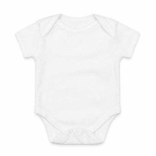 Front view of Primark Baby White Babygrow One-Piece, size 3-6, Months