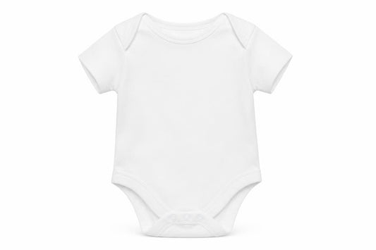 Front view of Primark Baby White Babygrow One-Piece, size 3-6, Months