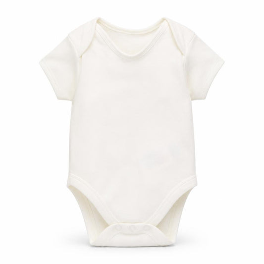 Front view of Primark Baby White Babygrow One-Piece, size 0-3, Months