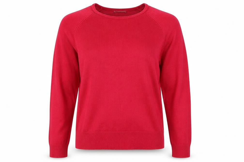 Front view of Papaya women’s pink jumper, size UK 14