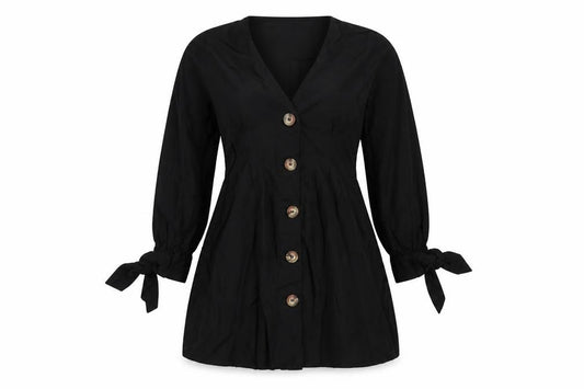 Front view of ASOS women’s black a-line, size UK 2