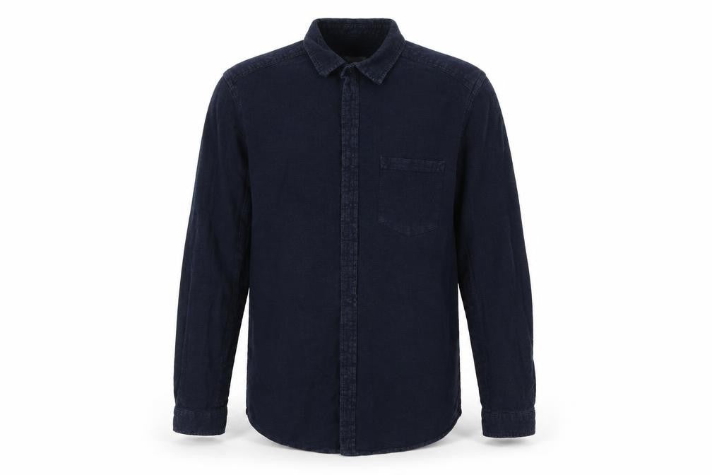 Front view of Topman men’s blue button-up, size L