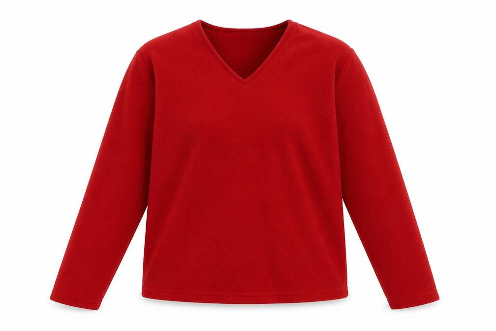Front view of Old Navy women’s red pullover sweatshirt, size M