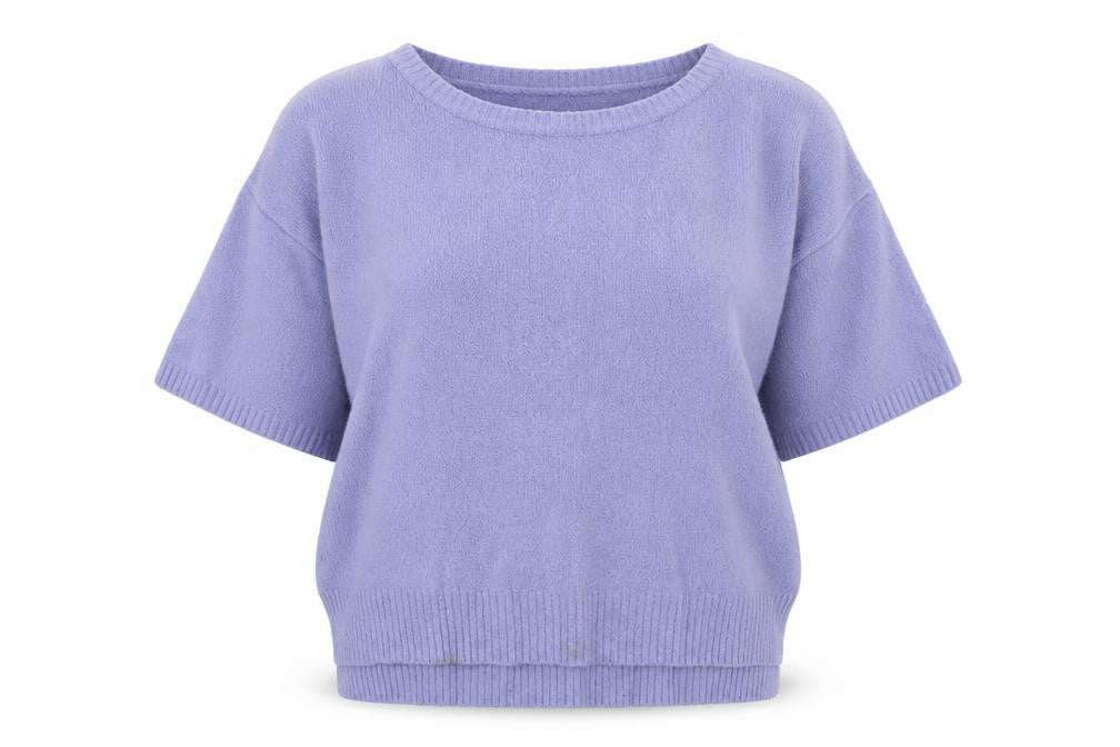 Front view of New Look women’s purple pullover sweatshirt, size UK 12