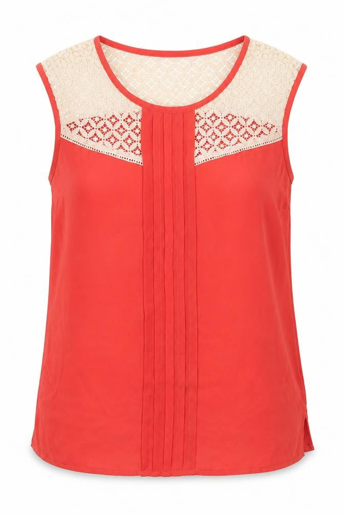 Front view of Principles women’s orange basic tank, size UK 12
