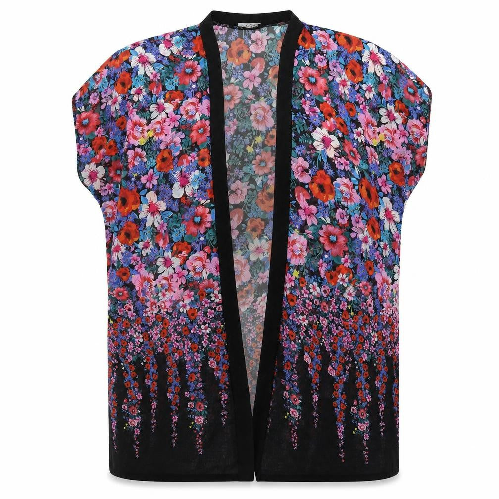 Primark Womens Black Floral  Cardigan Jumper Size M