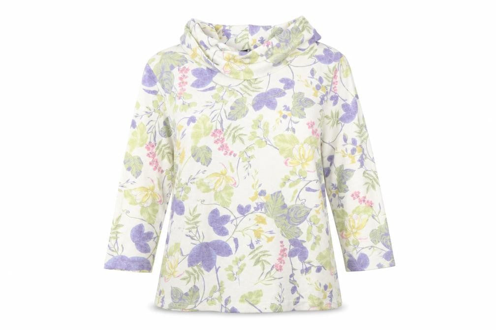 Front view of ISLE women’s multicoloured floral jumper, size M