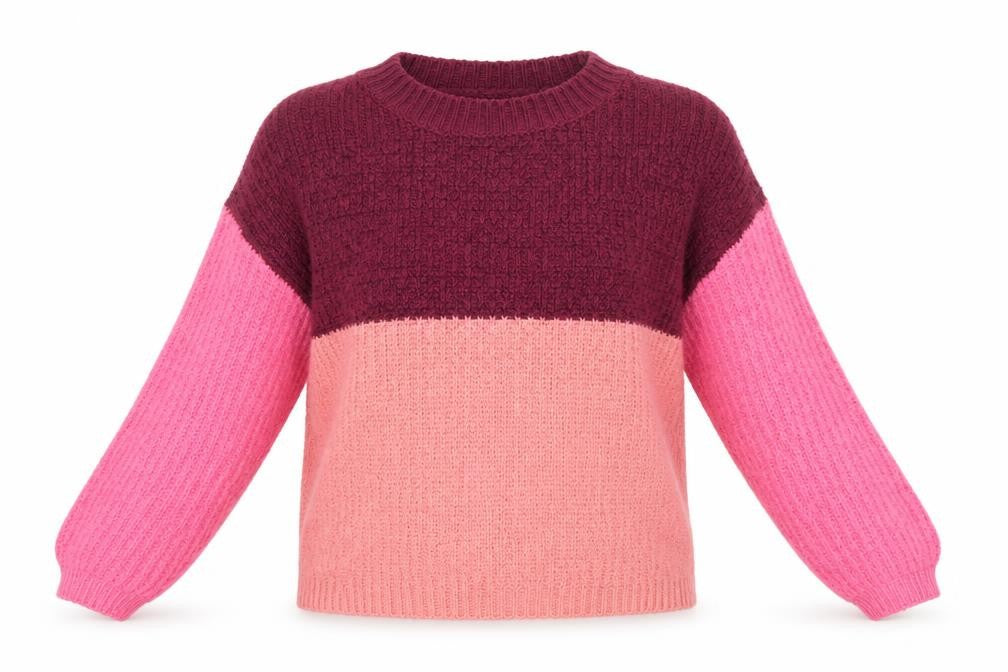Front view of Tu women’s pink jumper, size S