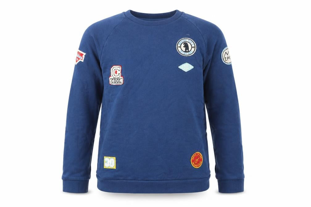 Front view of Tu boys’ blue jumper, size 12, years