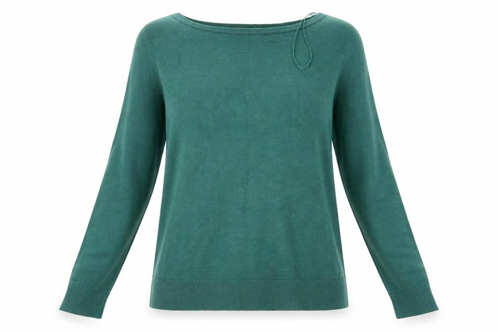Front view of Vida Vi women’s green jumper, size L