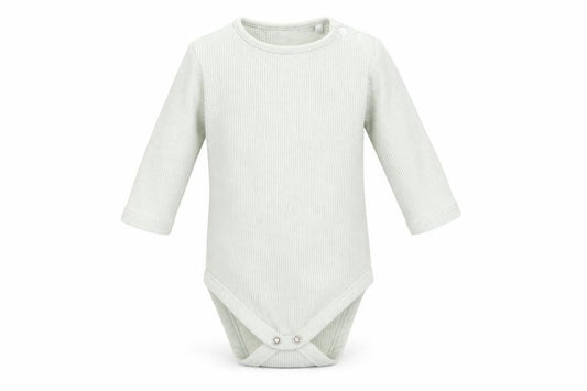 Front view of Tu girls’ green romper one-piece, size 3-6, months