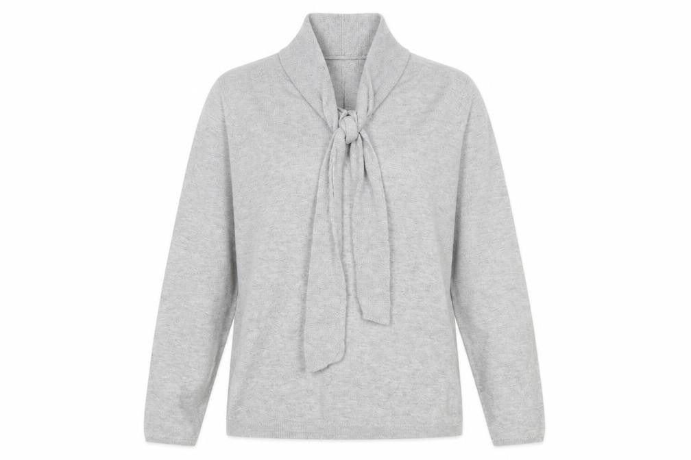 Front view of Damart women’s grey jumper, size UK 10