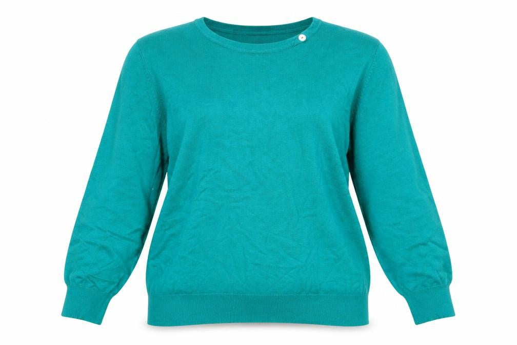Front view of Bonmarché women’s green jumper, size XL