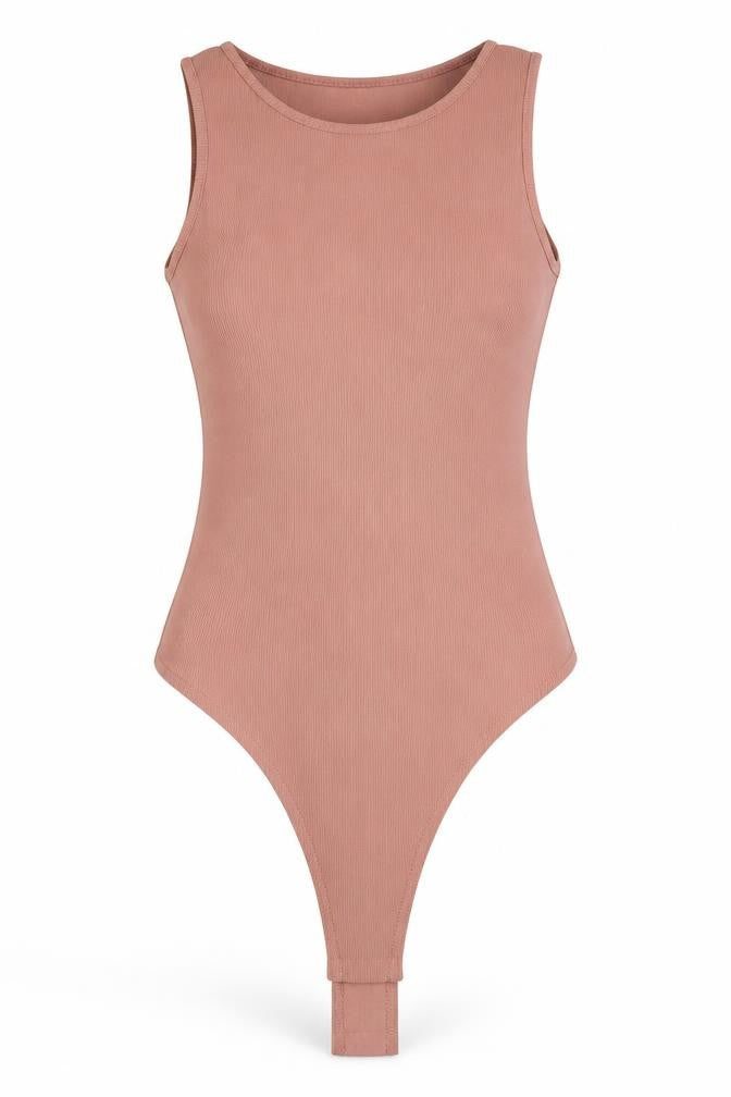 Front view of Missguided women’s pink unitard one-piece, size UK 10