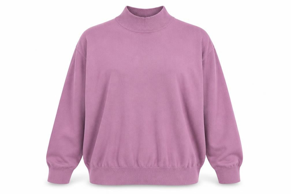 Front view of Cotswold Collection women’s purple jumper, size 2XL
