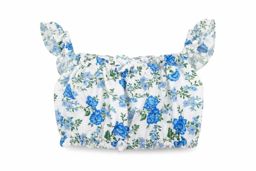 Front view of Topshop women’s white floral basic blouse, size UK 12