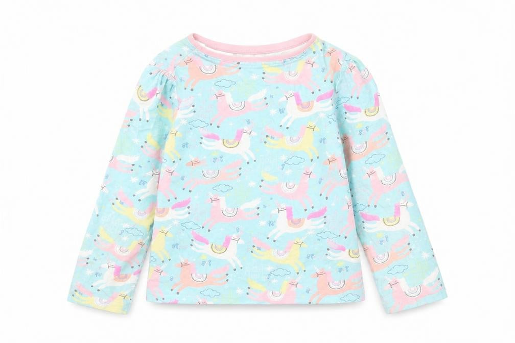 Front view of George girls’ blue basic t-shirt, size 8-9, years