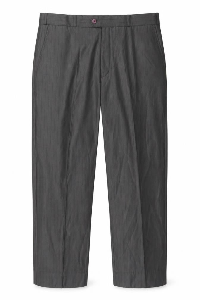 Preworn Mens Green Striped  Dress Pants Trousers Size 36 L29 in