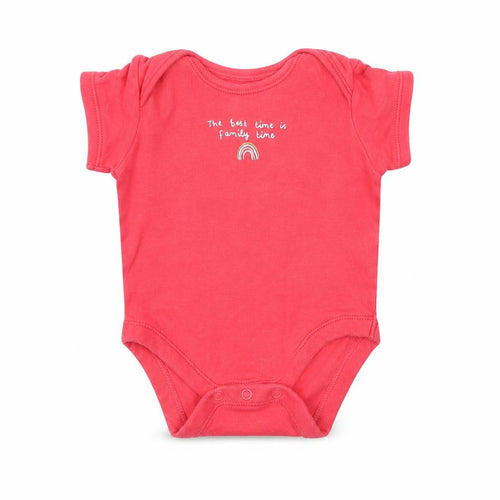 George Girls Pink   Babygrow One-Piece Size 6-9 Months  - The best time is family time Rainbow