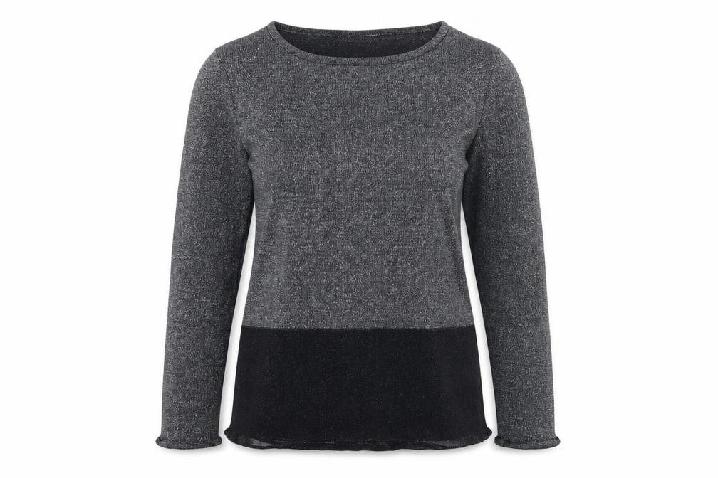 Front view of Avenue women’s silver basic t-shirt, size UK 12