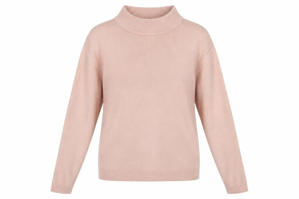 Front view of Intuition women’s pink knit jumper, size UK 12