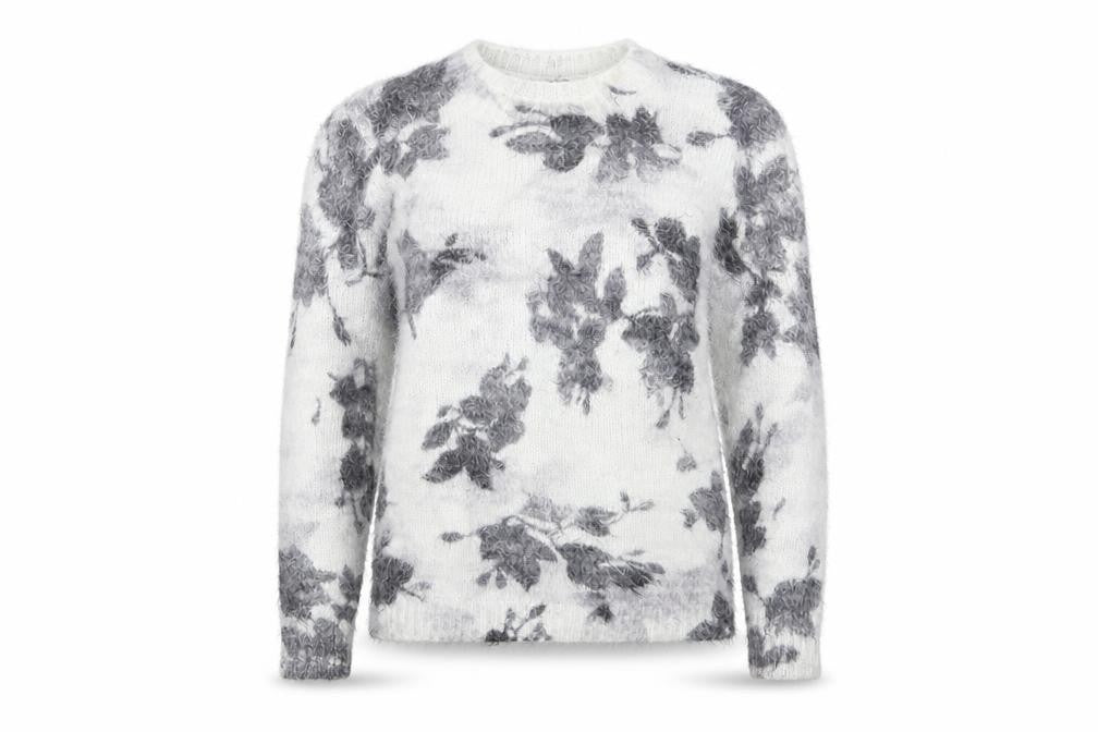 Front view of Miyoko women’s grey geometric jumper, size S