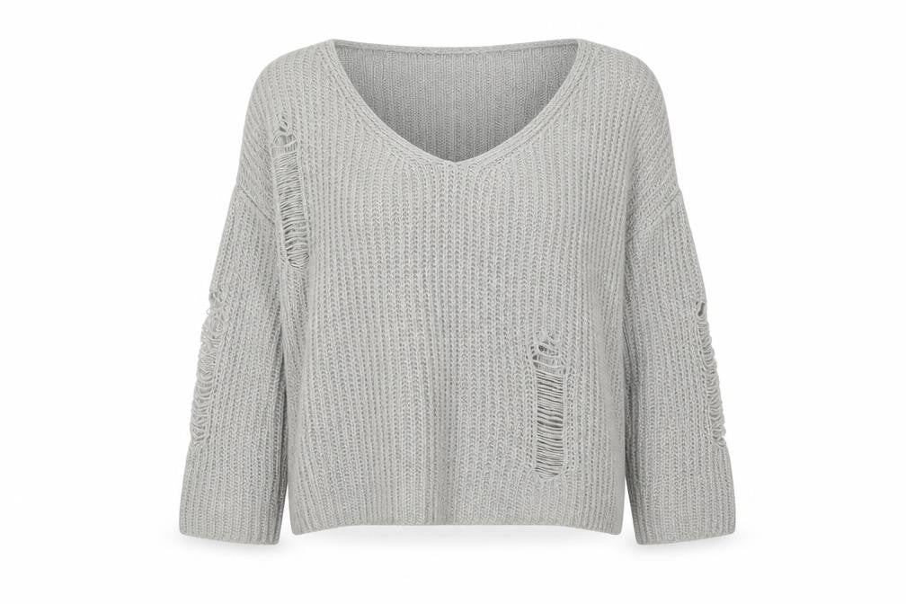 Front view of SHEIN women’s grey knit jumper, size M
