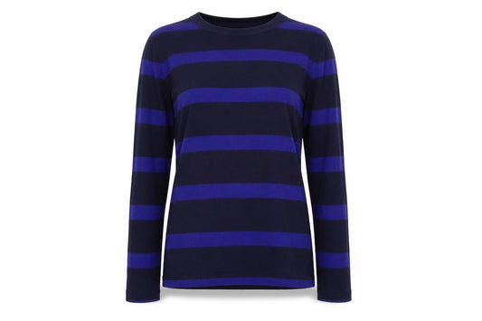 Front view of Gap women’s multicoloured striped jumper, size XS