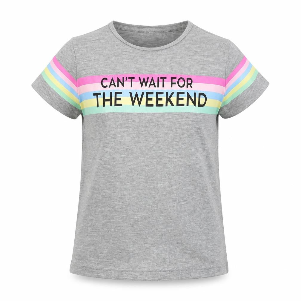 Front view of George girls’ grey basic t-shirt, size 8-9, years