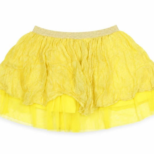 Mango Womens Yellow   Flare Skirt Size S