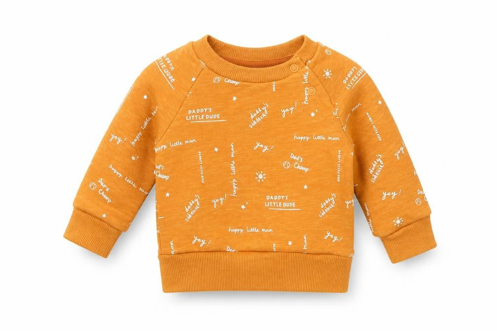 Front view of Primark Baby Yellow Geometric jumper, size 0-3, Months