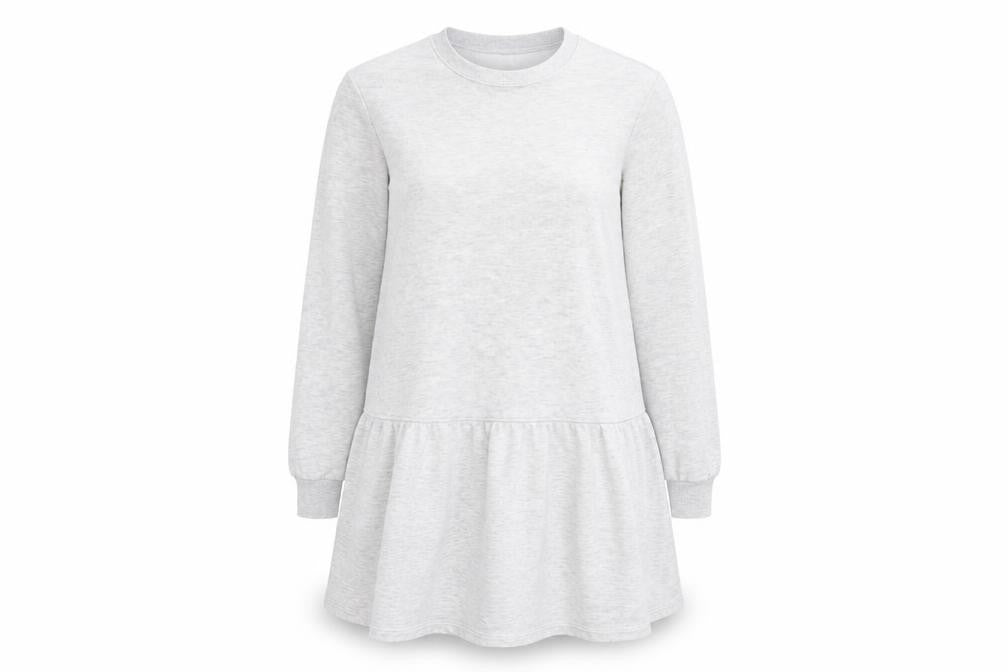 Front view of H&M women’s grey jumper dress, size XS