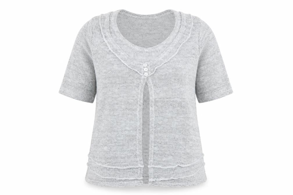 Front view of Preworn women’s grey jumper, size XL
