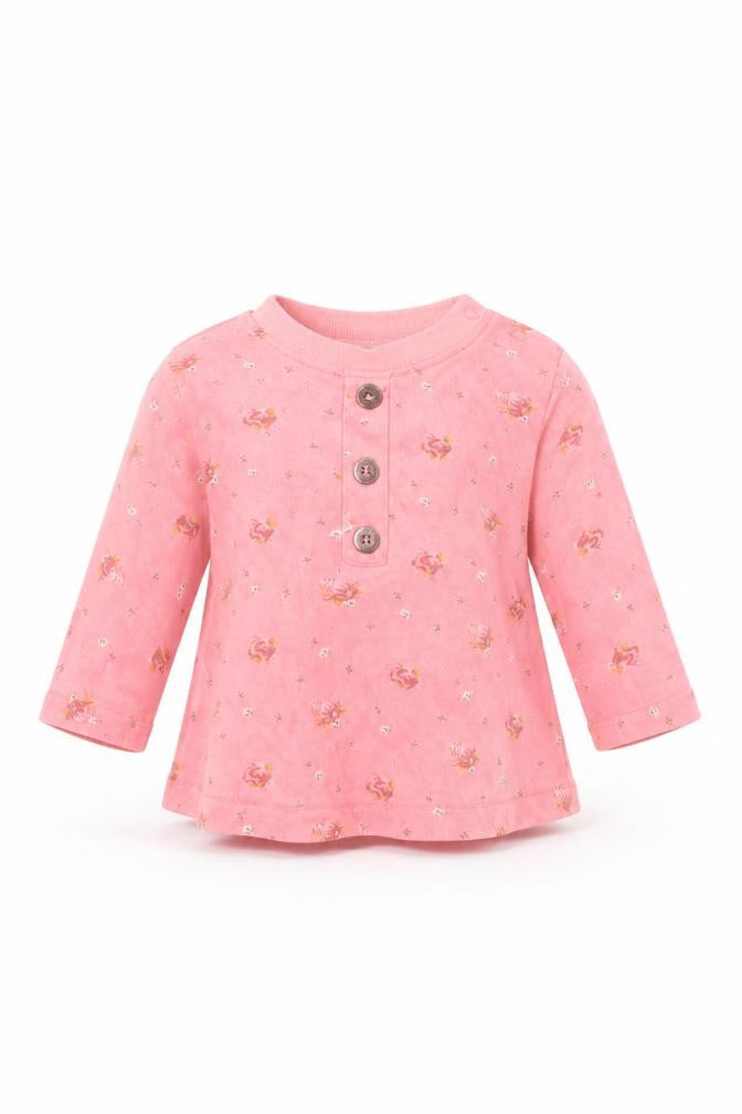 Front view of Next girls’ pink basic blouse, size 0-3, months
